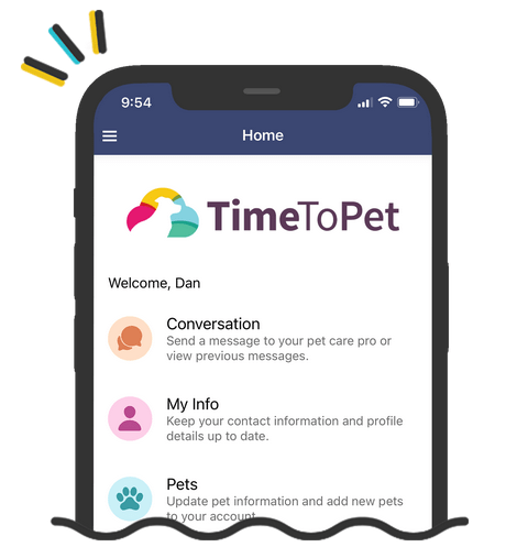 Screenshot of the Time To Pet app