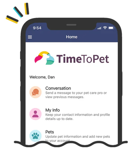 Screenshot of the Time To Pet app